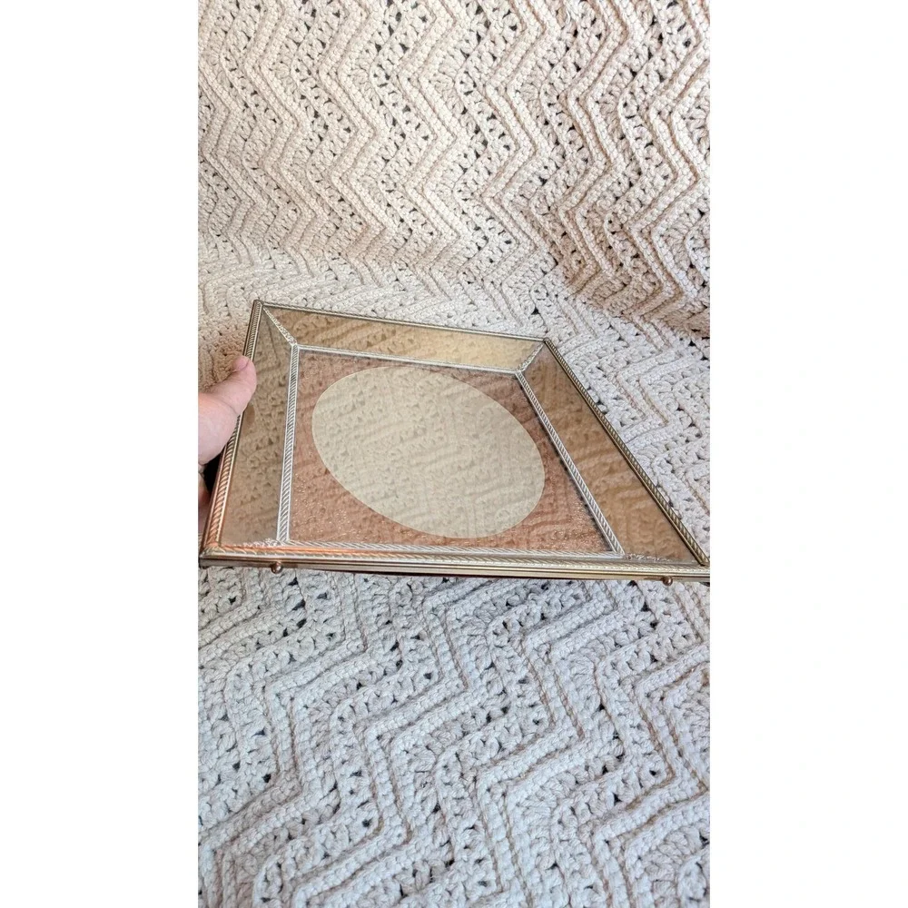 Vintage Ornate Picture Frame 8x10 Beveled Gold Filigree Oval Border Ball Feet